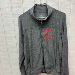 MLB Cleveland Indians Guardians Grey Full Zip Lightweight Sweatshirt Men’s Small